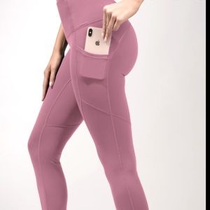 Yogalicious high waist ankle pink leggings